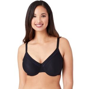 Wacoal 855213 Perfect Primer Full Figure Underwire Bra Size 38C‎ Black NEW